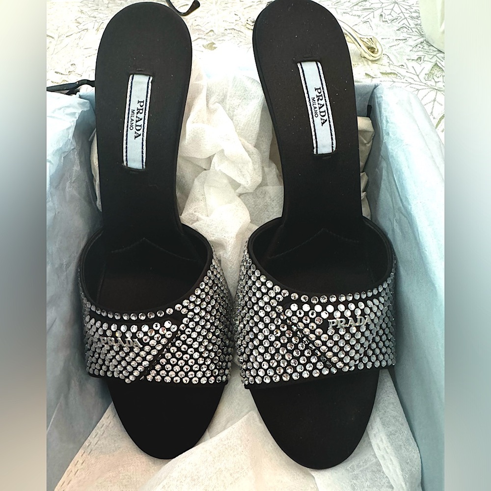 New Prada Crystal embellished mule 36.5 $1,695